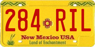 NM license plate 284RIL