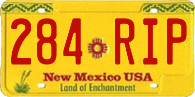 NM license plate 284RIP