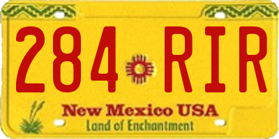 NM license plate 284RIR