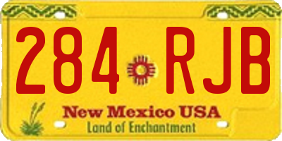 NM license plate 284RJB