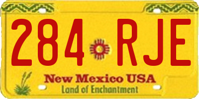 NM license plate 284RJE