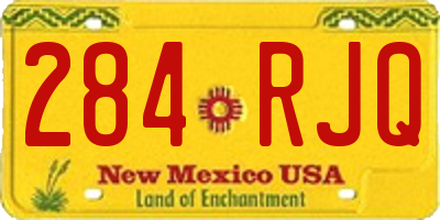 NM license plate 284RJQ