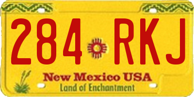 NM license plate 284RKJ