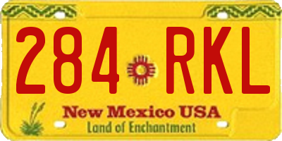 NM license plate 284RKL