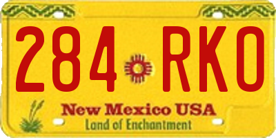 NM license plate 284RKO