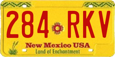 NM license plate 284RKV