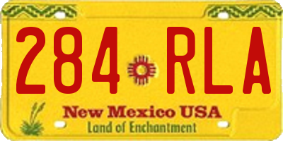 NM license plate 284RLA