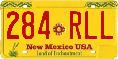NM license plate 284RLL