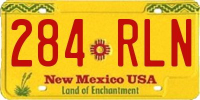 NM license plate 284RLN