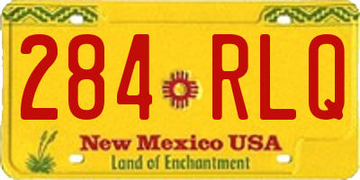 NM license plate 284RLQ