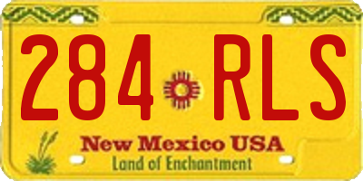 NM license plate 284RLS