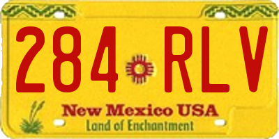 NM license plate 284RLV