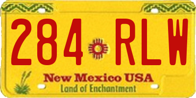 NM license plate 284RLW