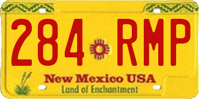 NM license plate 284RMP