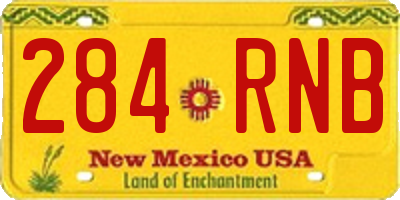NM license plate 284RNB