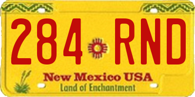 NM license plate 284RND