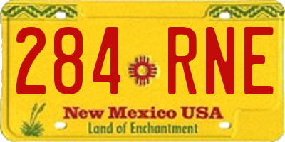NM license plate 284RNE