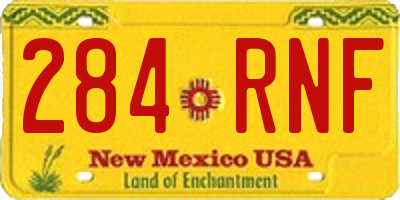 NM license plate 284RNF