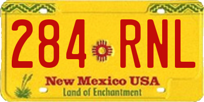 NM license plate 284RNL