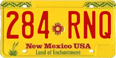 NM license plate 284RNQ