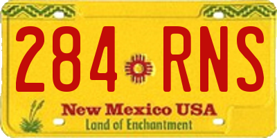NM license plate 284RNS