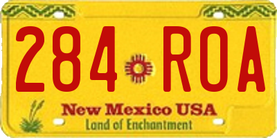 NM license plate 284ROA