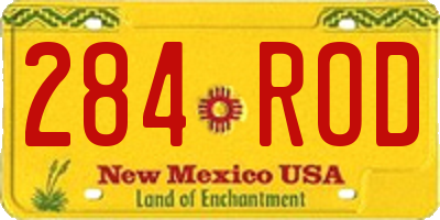 NM license plate 284ROD