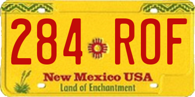 NM license plate 284ROF