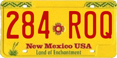 NM license plate 284ROQ