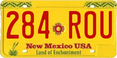 NM license plate 284ROU