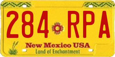 NM license plate 284RPA