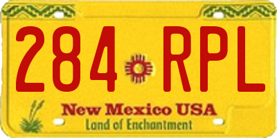 NM license plate 284RPL