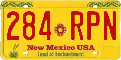 NM license plate 284RPN