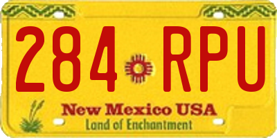 NM license plate 284RPU