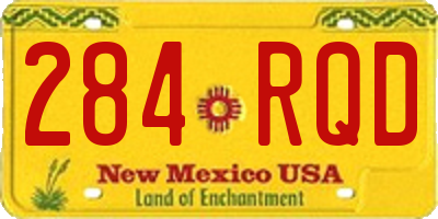 NM license plate 284RQD