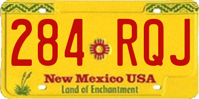 NM license plate 284RQJ