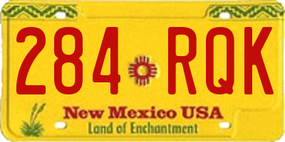 NM license plate 284RQK