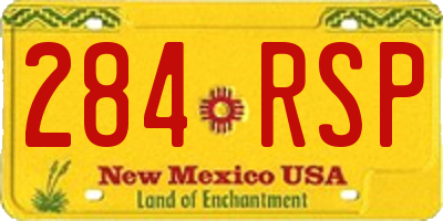 NM license plate 284RSP