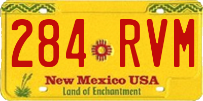 NM license plate 284RVM