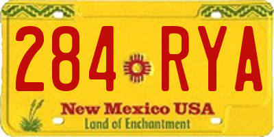 NM license plate 284RYA