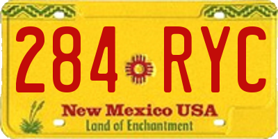 NM license plate 284RYC