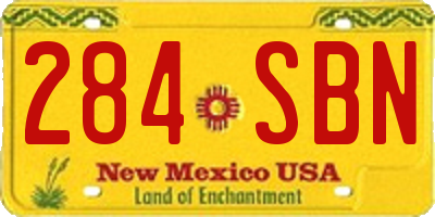 NM license plate 284SBN