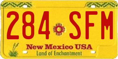 NM license plate 284SFM