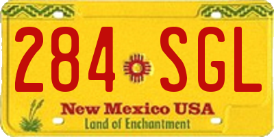 NM license plate 284SGL