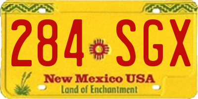 NM license plate 284SGX