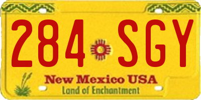 NM license plate 284SGY