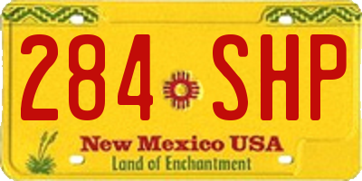 NM license plate 284SHP