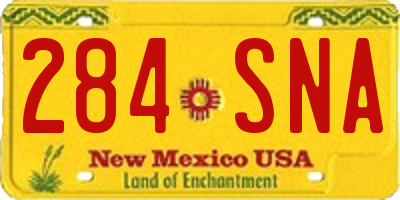 NM license plate 284SNA