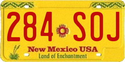 NM license plate 284SOJ