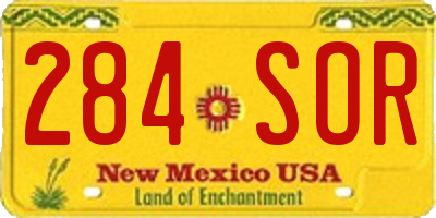 NM license plate 284SOR